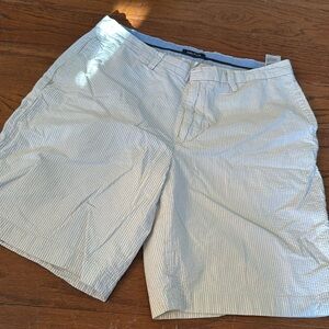 Nautica white and tan striped shorts